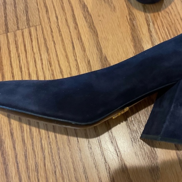 Prada Navy Suede Block Heel Pumps Size 36½ | Italian | Pointed Toe | Dust Bags - Picture 13 of 14